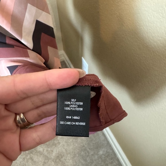 Torrid Sophie Chevron Stripe Chiffon Double Layer Swing Cami Burgundy Size 2X - Picture 3 of 4
